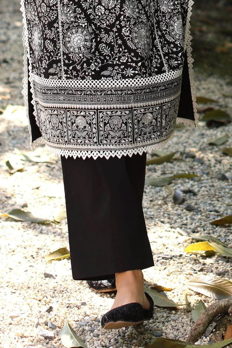 Gul Ahmed 2 Piece Unstitched Embroidered Lawn Shirt with Dyed Trouser TL-52090