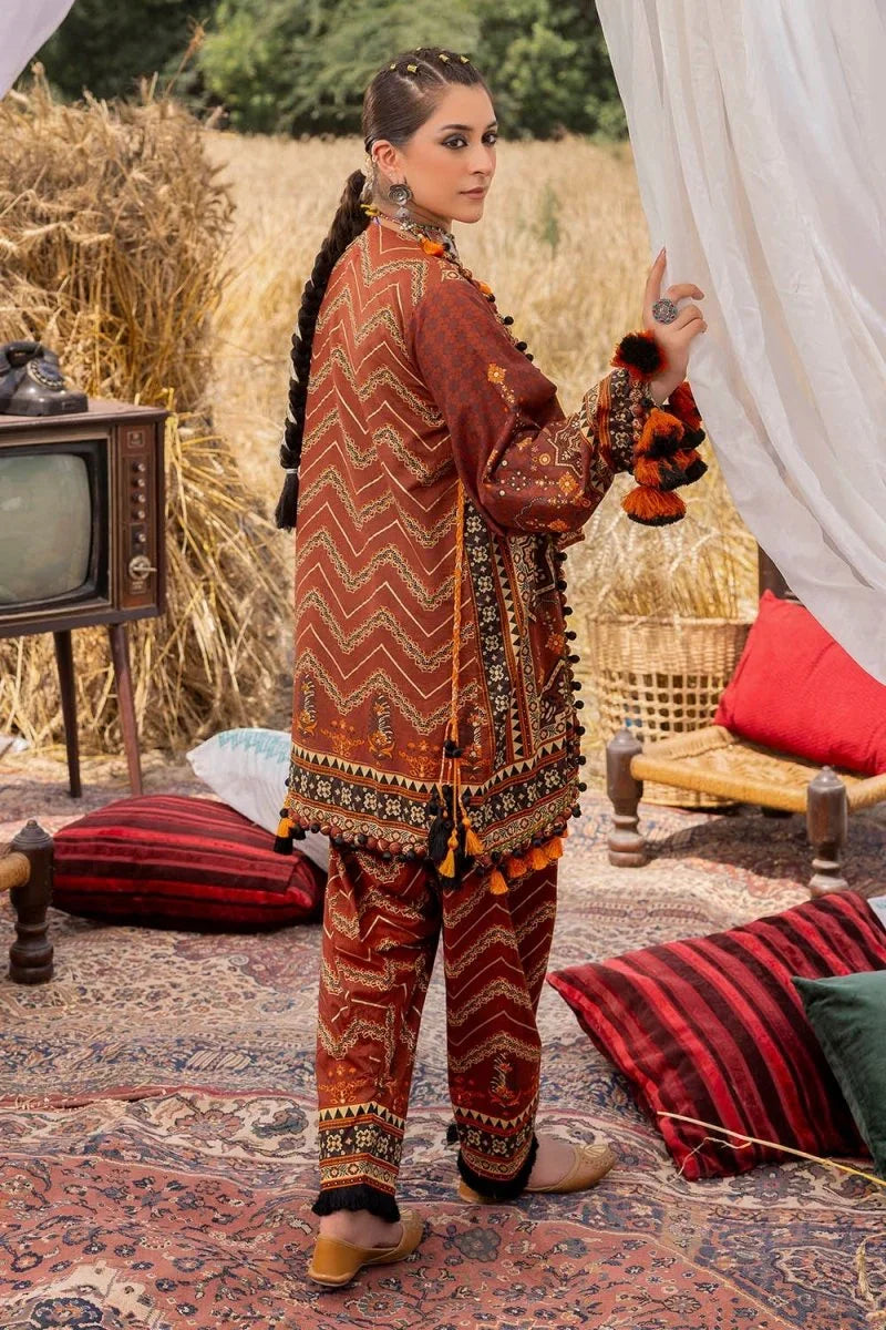 Gul Ahmed 2 Piece Unstitched Gold Printed Lawn Suit TL-52144