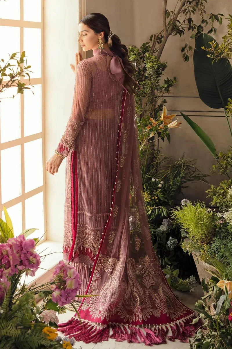 Afrozeh 3 Piece Stitched Net Embroidered Suit - VALENTINA