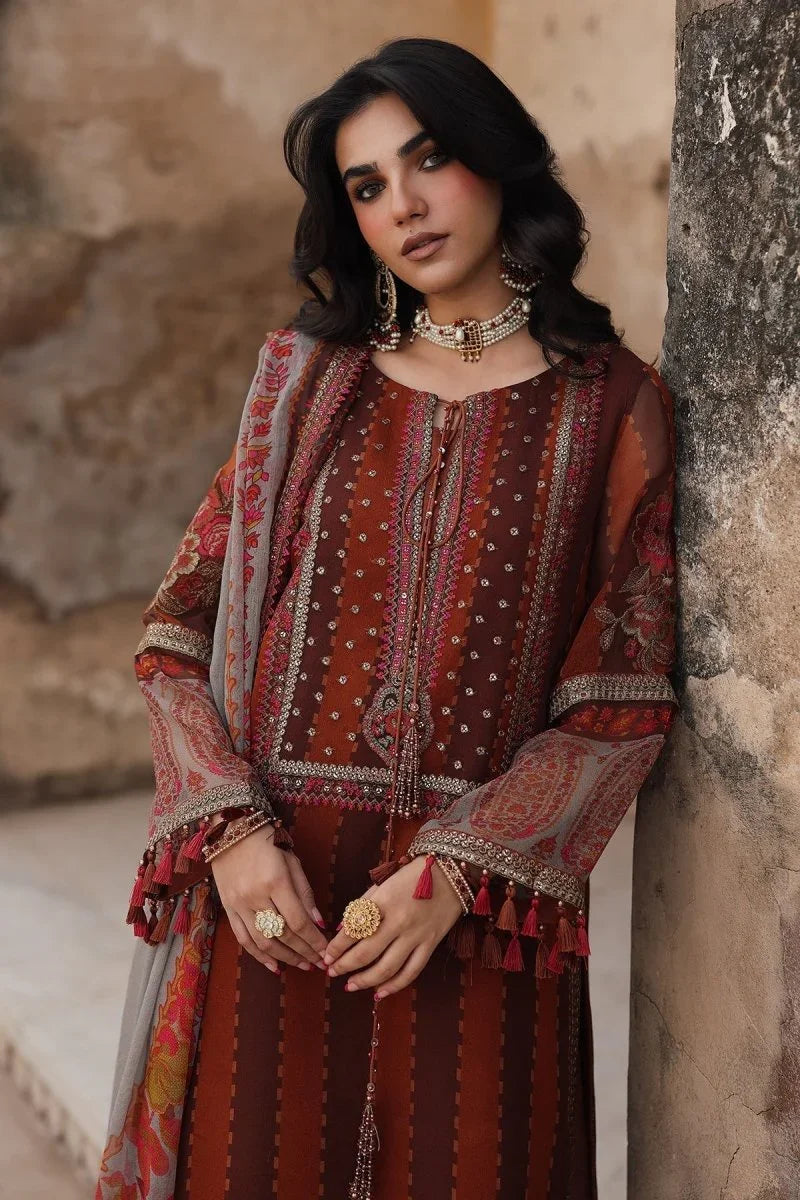 Charizma 3 Pc Unstitched Embroidered Chiffon Suit - VSL25-42