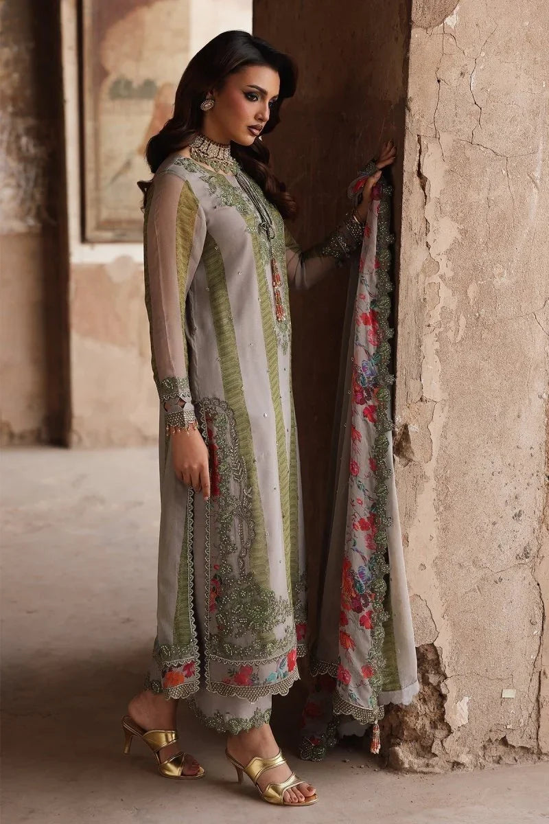 Charizma 3 Pc Unstitched Embroidered Chiffon Suit - VSL25-46