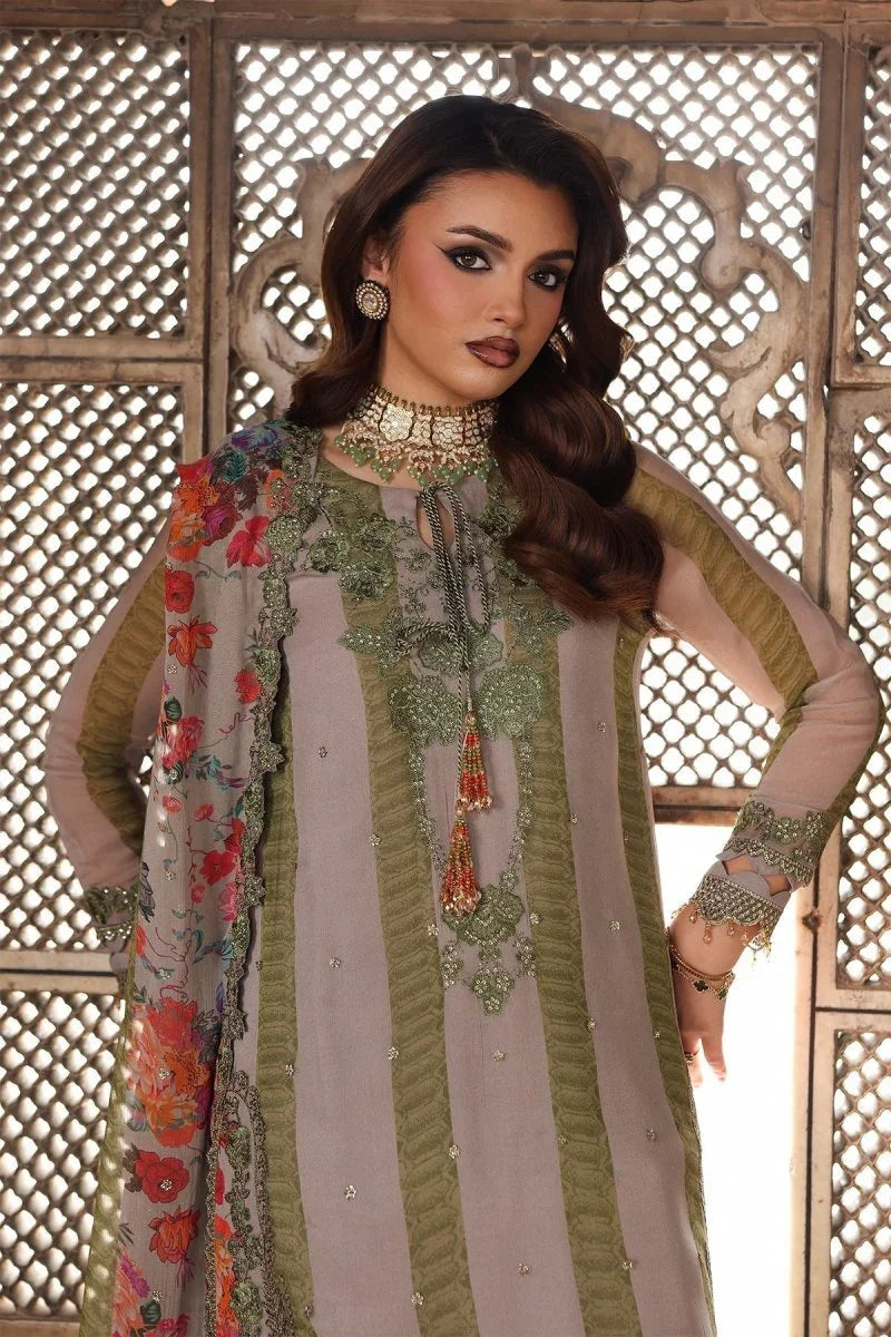 Charizma 3 Pc Unstitched Embroidered Chiffon Suit - VSL25-46
