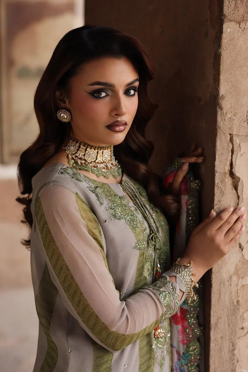 Charizma 3 Pc Unstitched Embroidered Chiffon Suit - VSL25-46