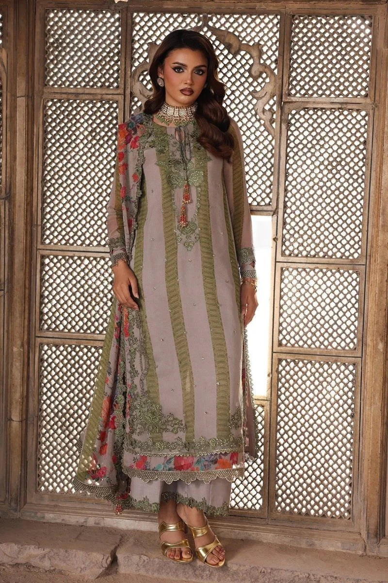 Charizma 3 Pc Unstitched Embroidered Chiffon Suit - VSL25-46