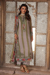 Charizma 3 Pc Unstitched Embroidered Chiffon Suit - VSL25-46