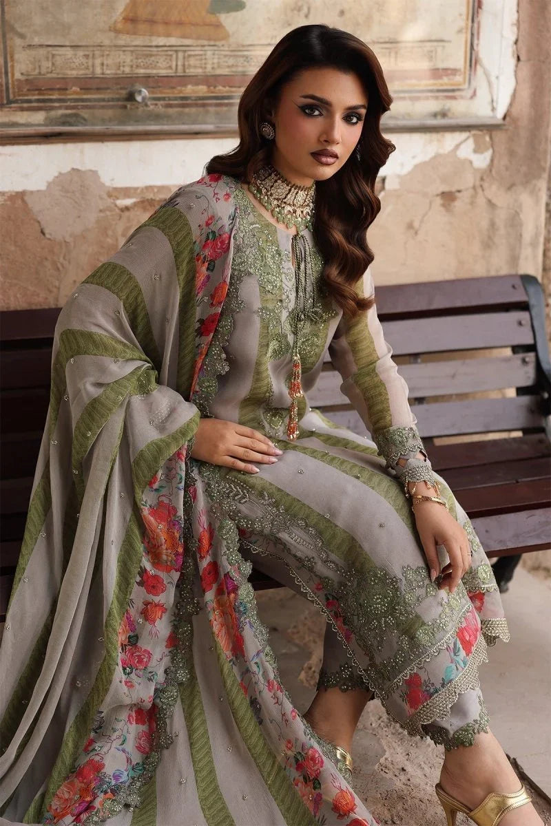 Charizma 3 Pc Unstitched Embroidered Chiffon Suit - VSL25-46