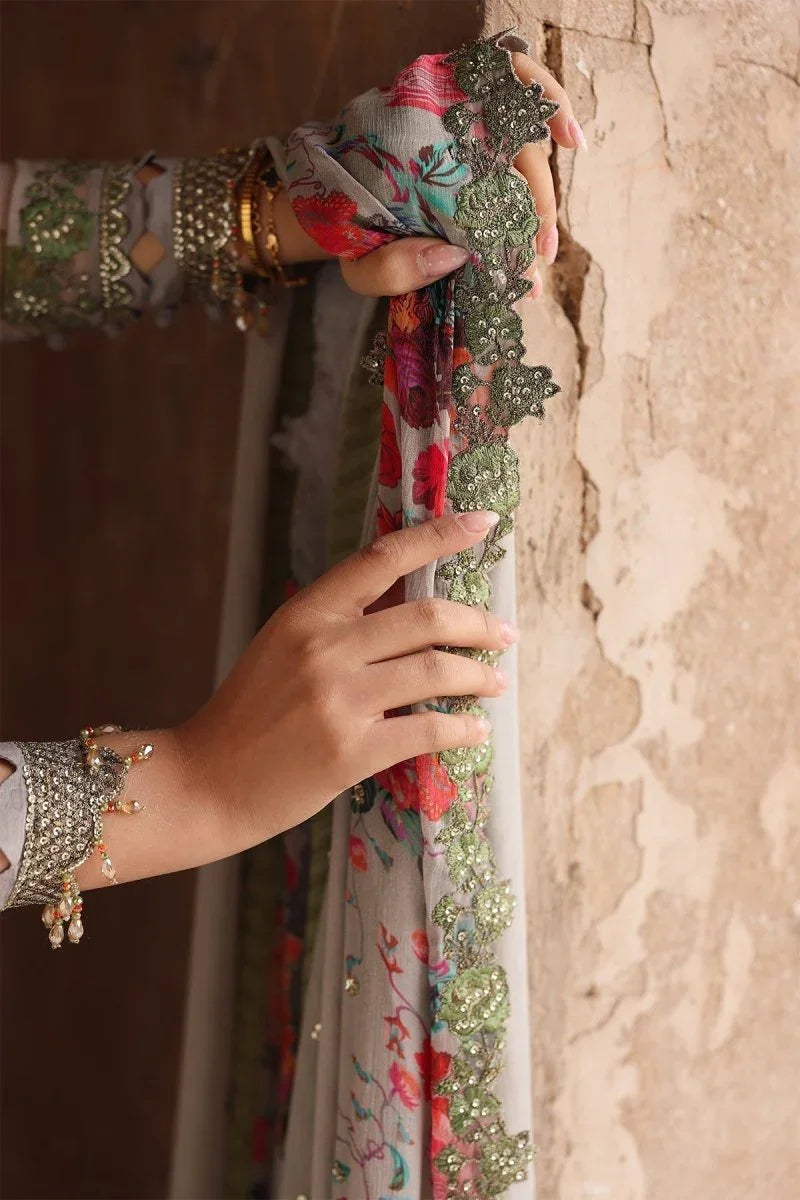 Charizma 3 Pc Unstitched Embroidered Chiffon Suit - VSL25-46