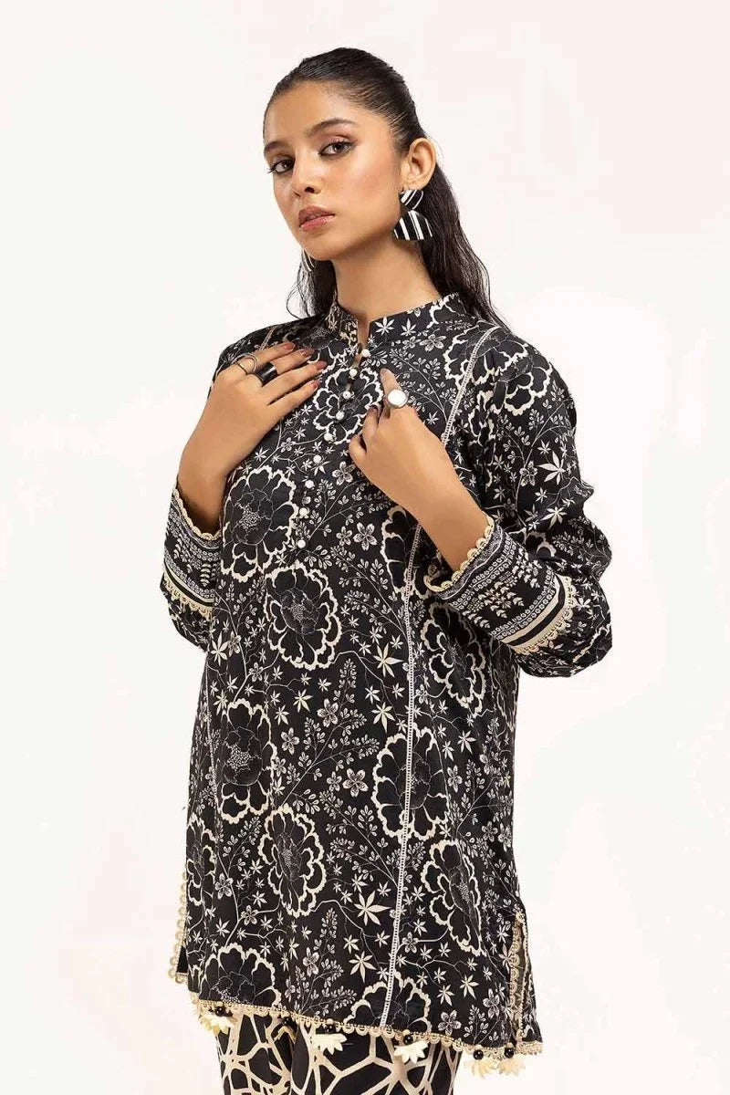 Gul Ahmed 2PC Unstitched Printed Linen Suit VT-42005