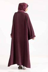 Gul Ahmed 02 Piece Stitched Nisa Georgette Dyed Abaya And Block Print Wool Chiffon Scarf WGB-KAB-22062