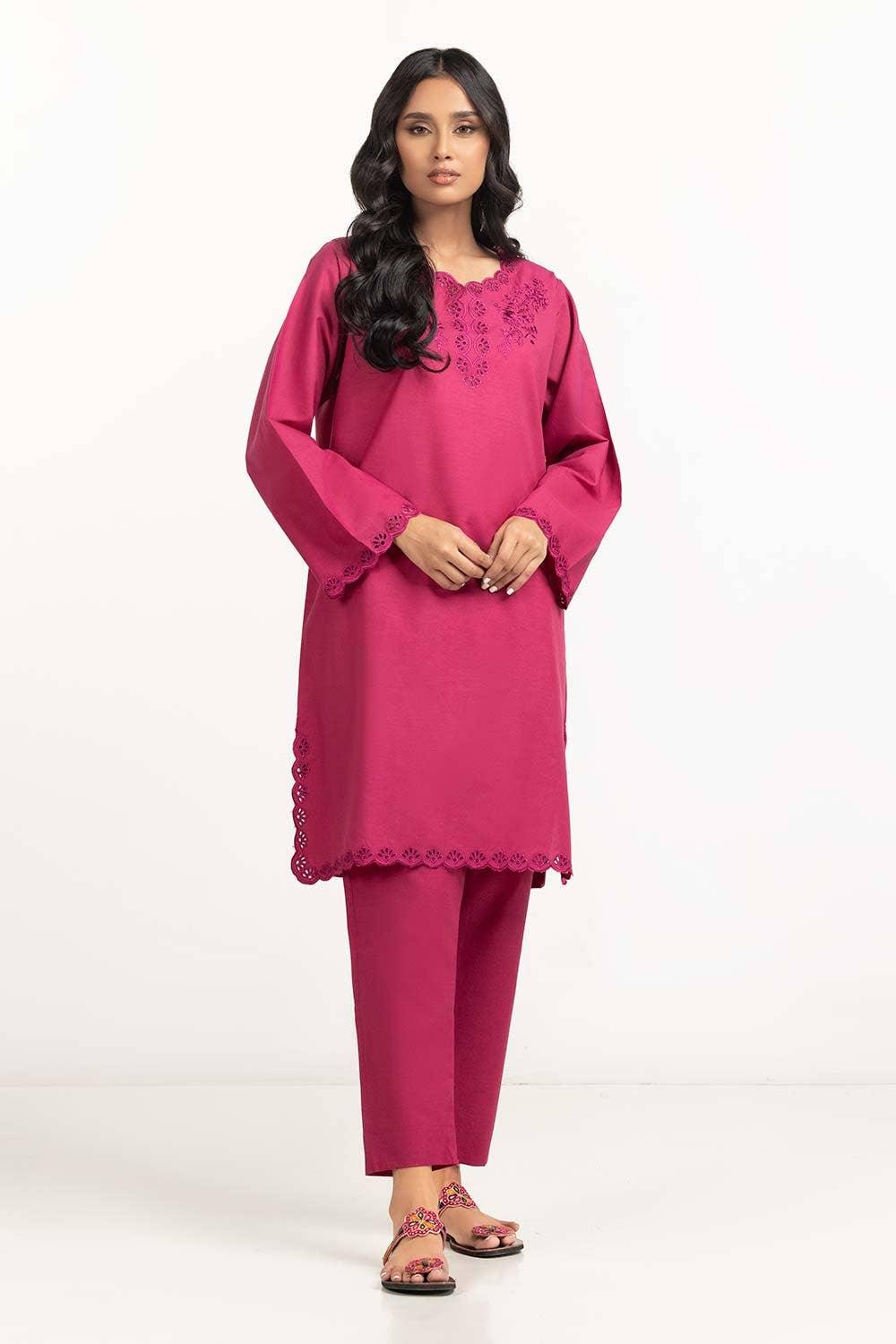 Gul Ahmed 02 Piece Stitched Silk Embroidered Shirt And Trouser WGK-SKS-DE-2760