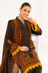 Gul Ahmed 3 Piece Unstitched Printed Khaddar Suit With Dupatta WNS-52025