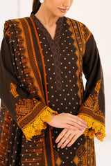 Gul Ahmed 3 Piece Unstitched Printed Khaddar Suit With Dupatta WNS-52025