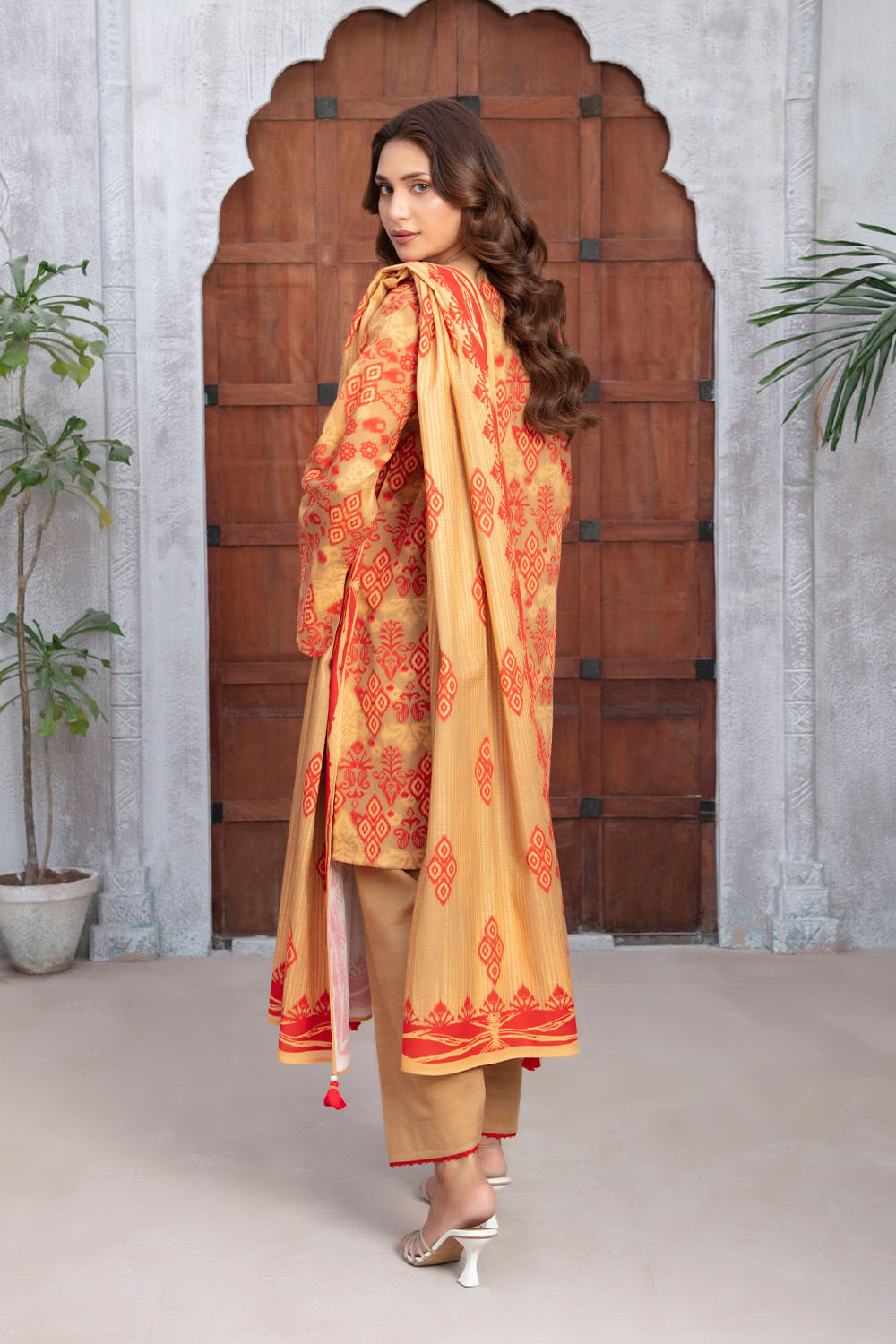 Gul Ahmed 3 Piece Unstitched Printed Khaddar Suit With Dupatta WNS-52039