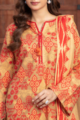 Gul Ahmed 3 Piece Unstitched Printed Khaddar Suit With Dupatta WNS-52039