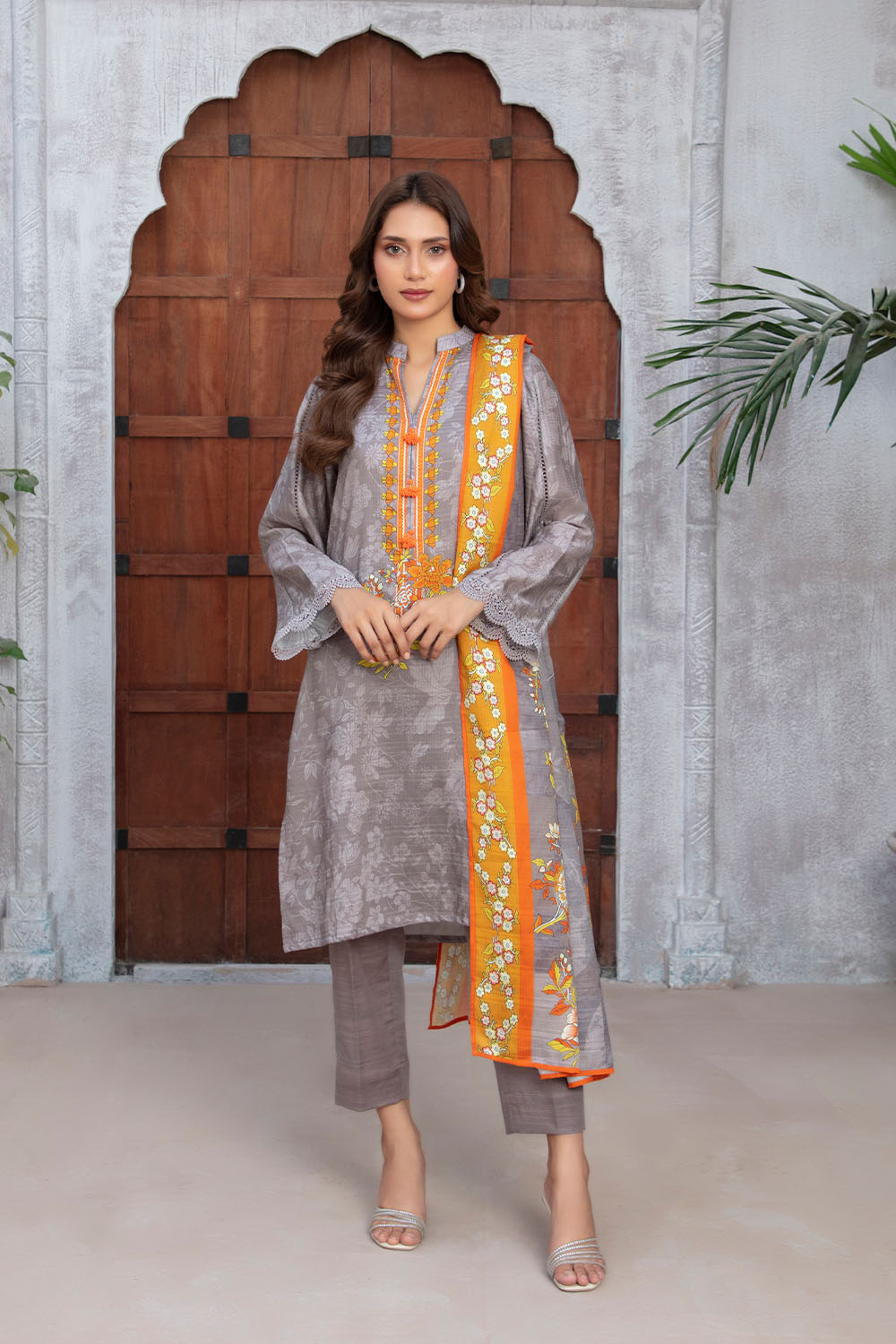 Gul Ahmed 3 Piece Unstitched Printed Khaddar Suit With Dupatta WNS-52041