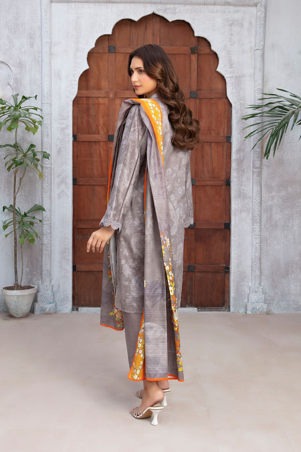 Gul Ahmed 3 Piece Unstitched Printed Khaddar Suit With Dupatta WNS-52041