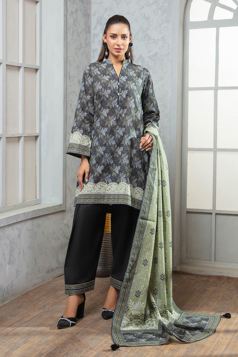 Gul Ahmed 3 Piece Unstitched Khaddar Suit With Dupatta WNS-52093