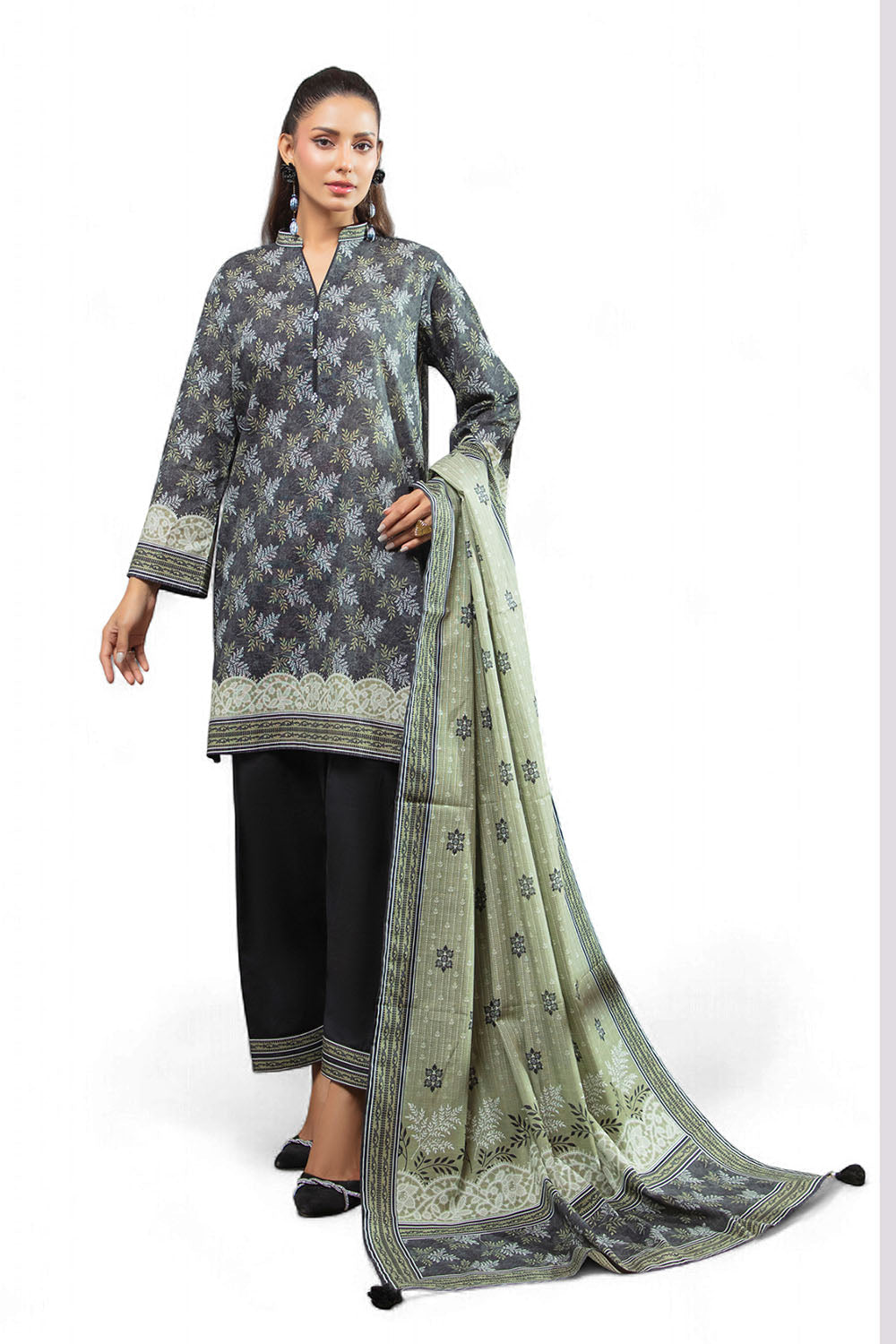 Gul Ahmed 3 Piece Unstitched Khaddar Suit With Dupatta WNS-52093